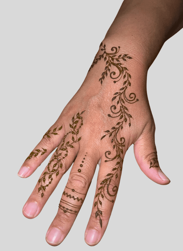 Slightly Hand Finger Mehndi Design