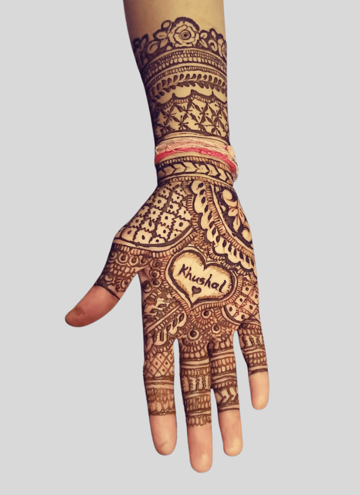 Enthralling Heart Henna Design