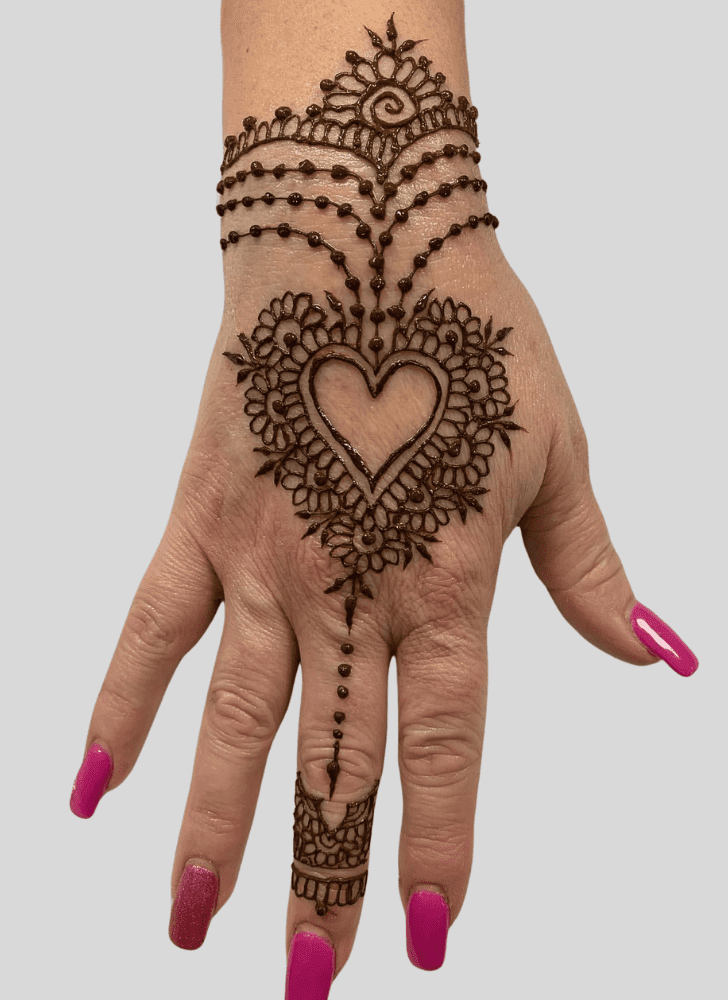 Fascinating Heart Henna Design