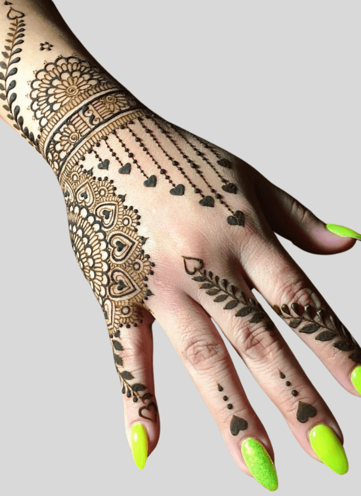 Fetching Heart Henna Design