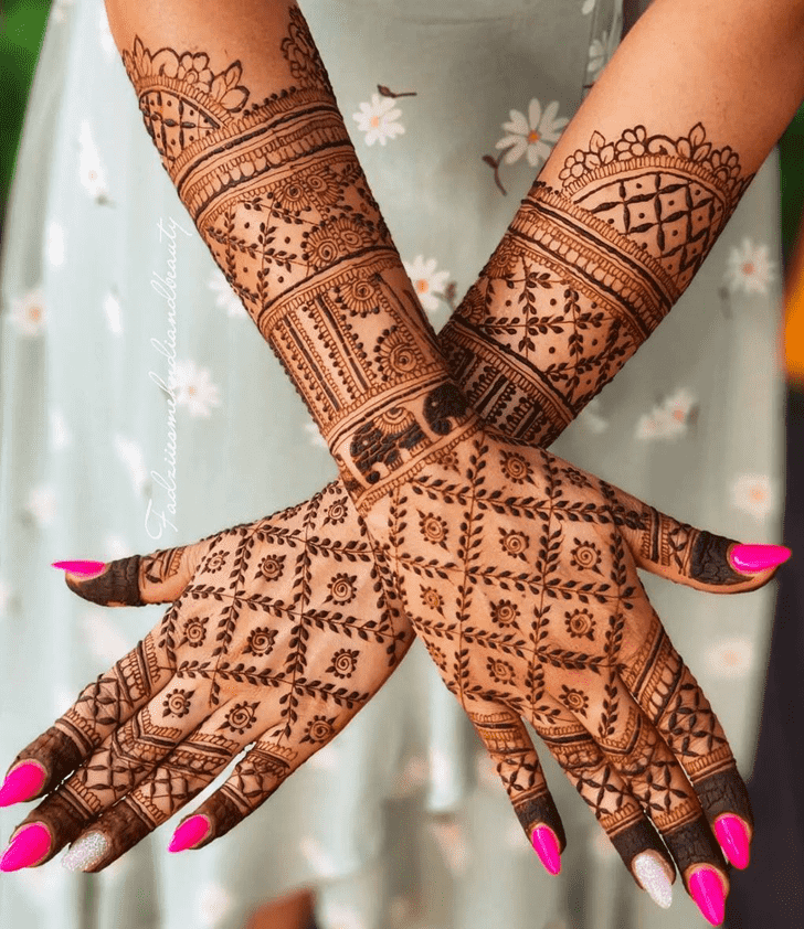 Bewitching Intricate Full Arm Henna Design