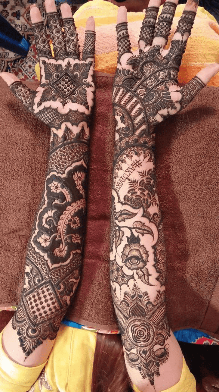 Fair Intricate Full Arm Henna Design