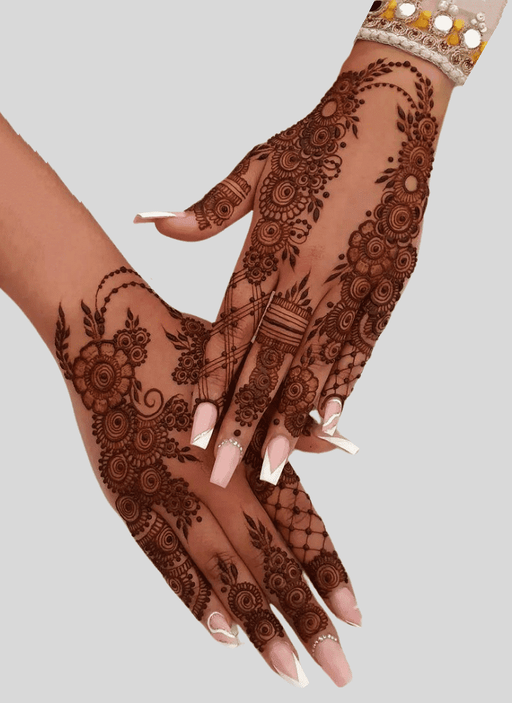 Delicate Jeth Ekadashi Henna Design