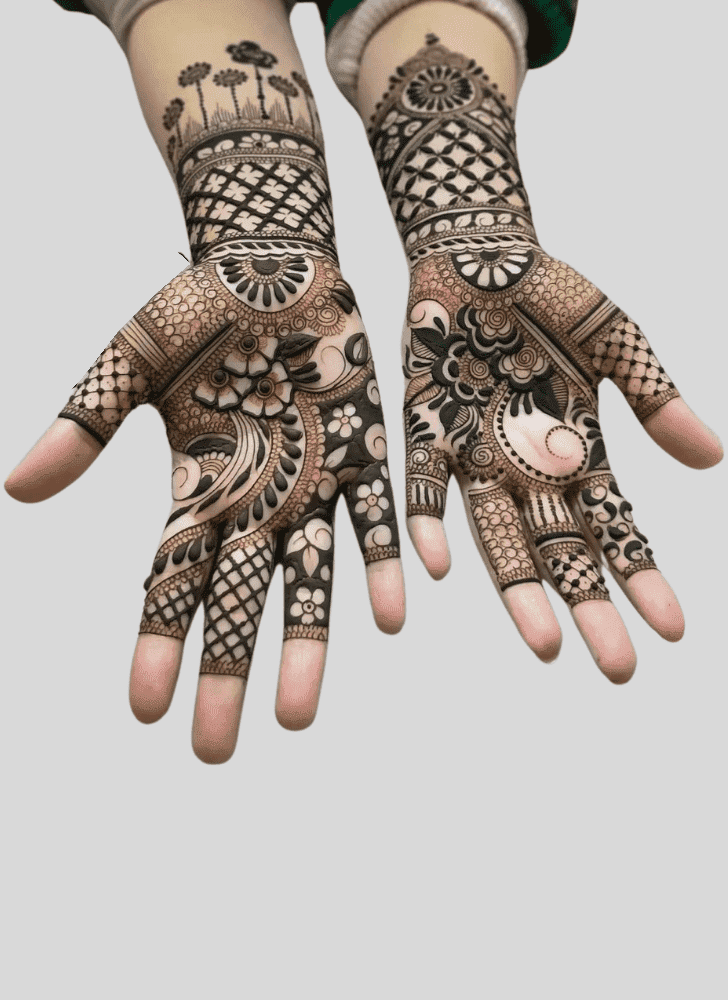 Pretty Jeth Ekadashi Henna Design