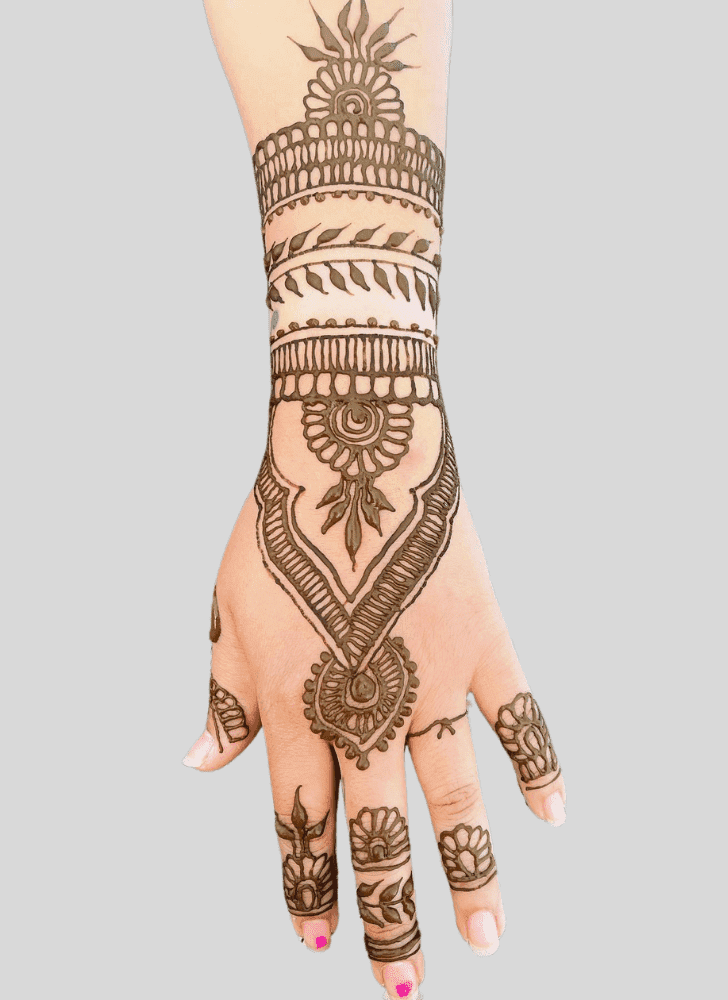 Refined Jeth Ekadashi Henna Design