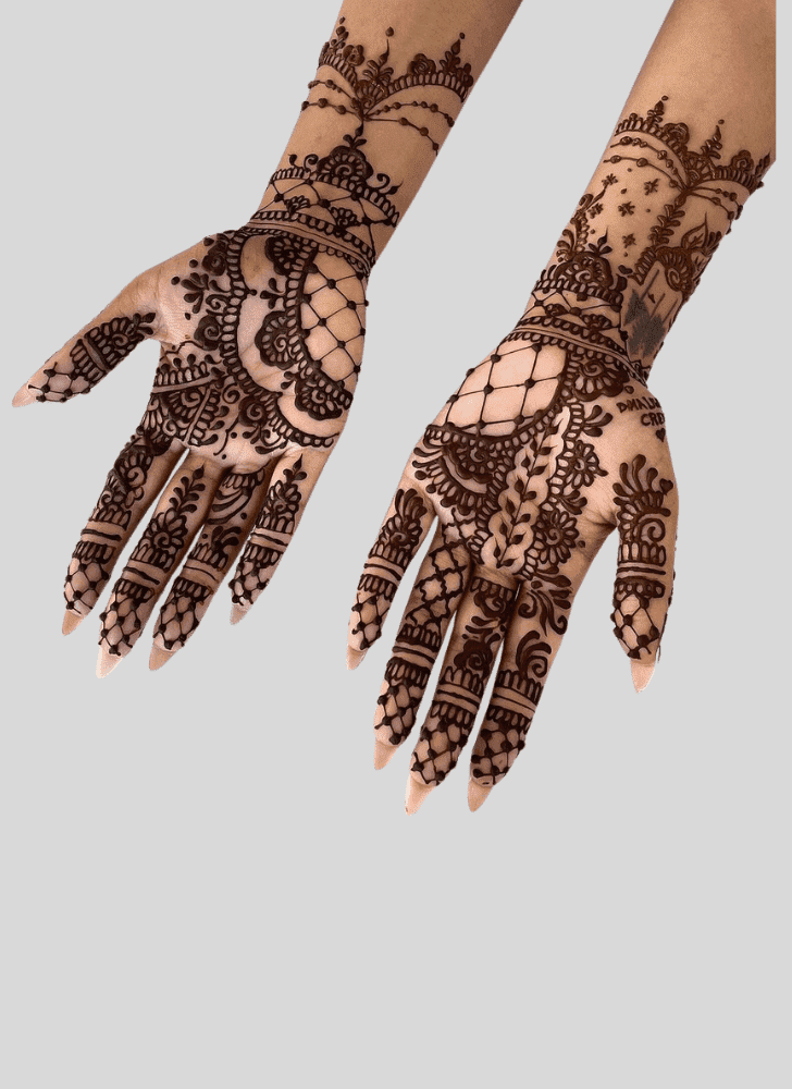 Shapely Jeth Ekadashi Henna Design