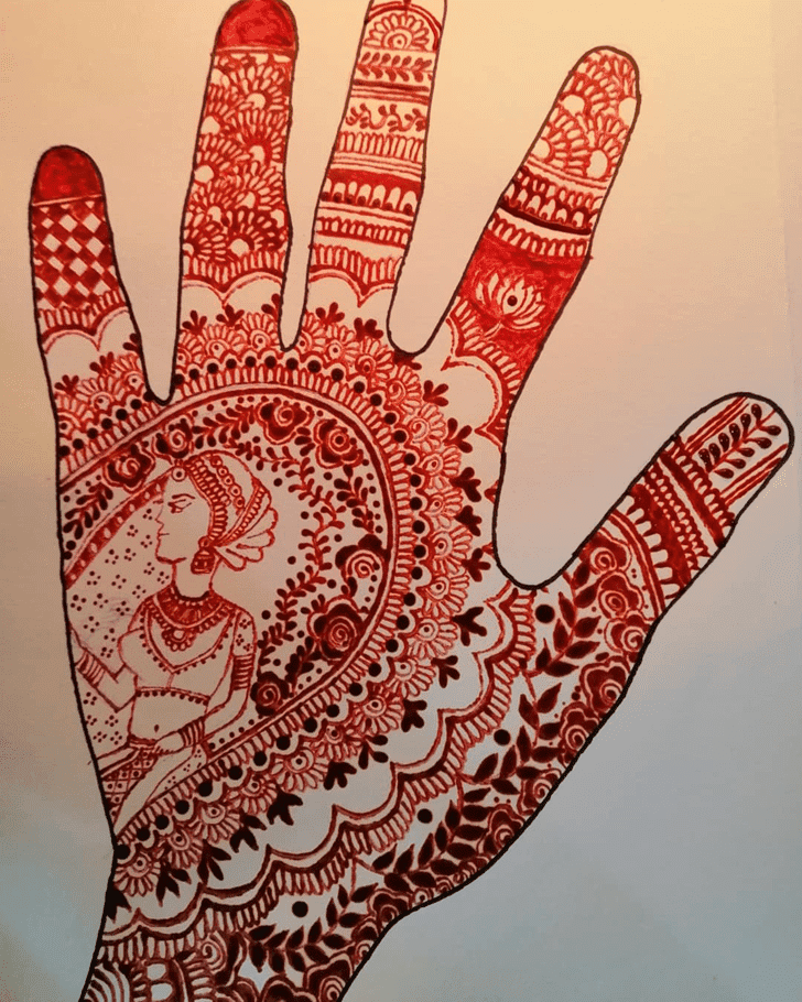 Alluring Karva Chauth Henna Design on Back Hand