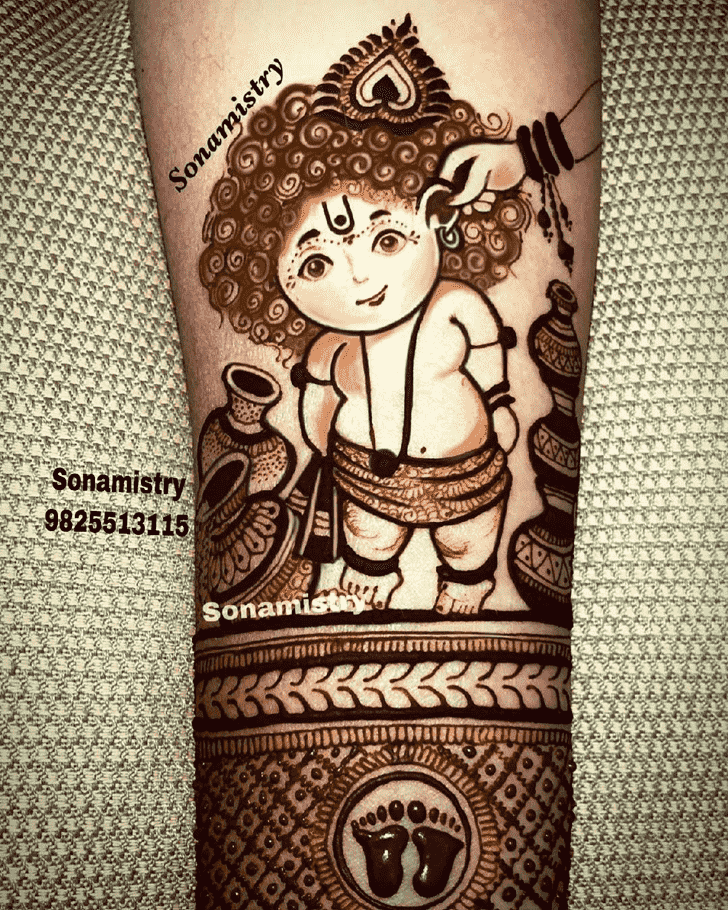 Alluring Krishna Henna Design