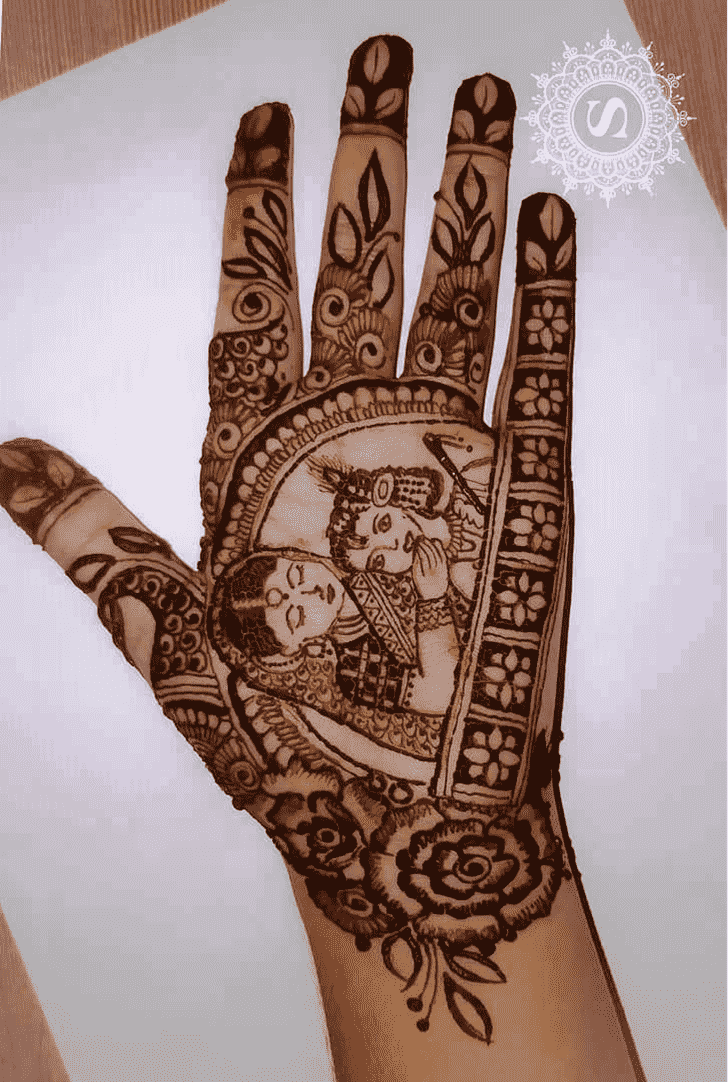 Refined Krishna Henna Design