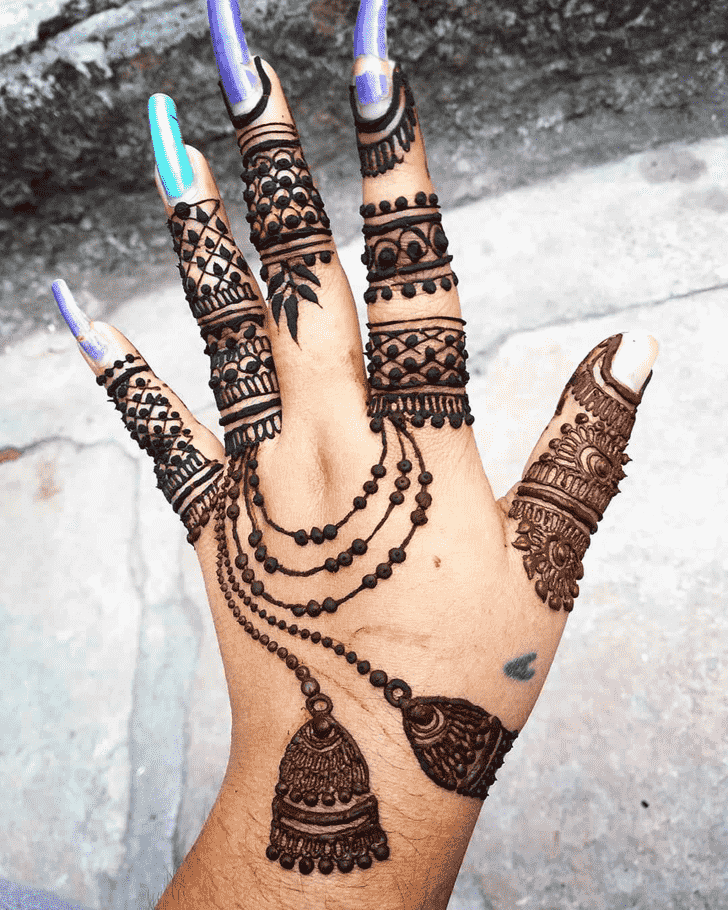 Pleasing Left Hand Henna design