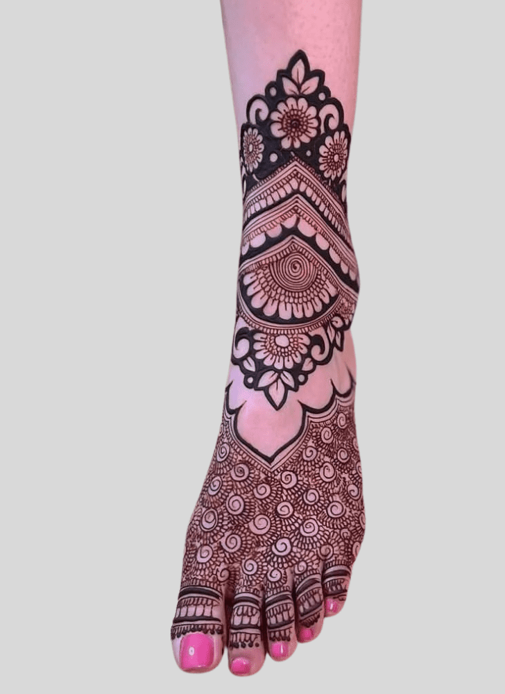 Flower Leg Mehndi Design