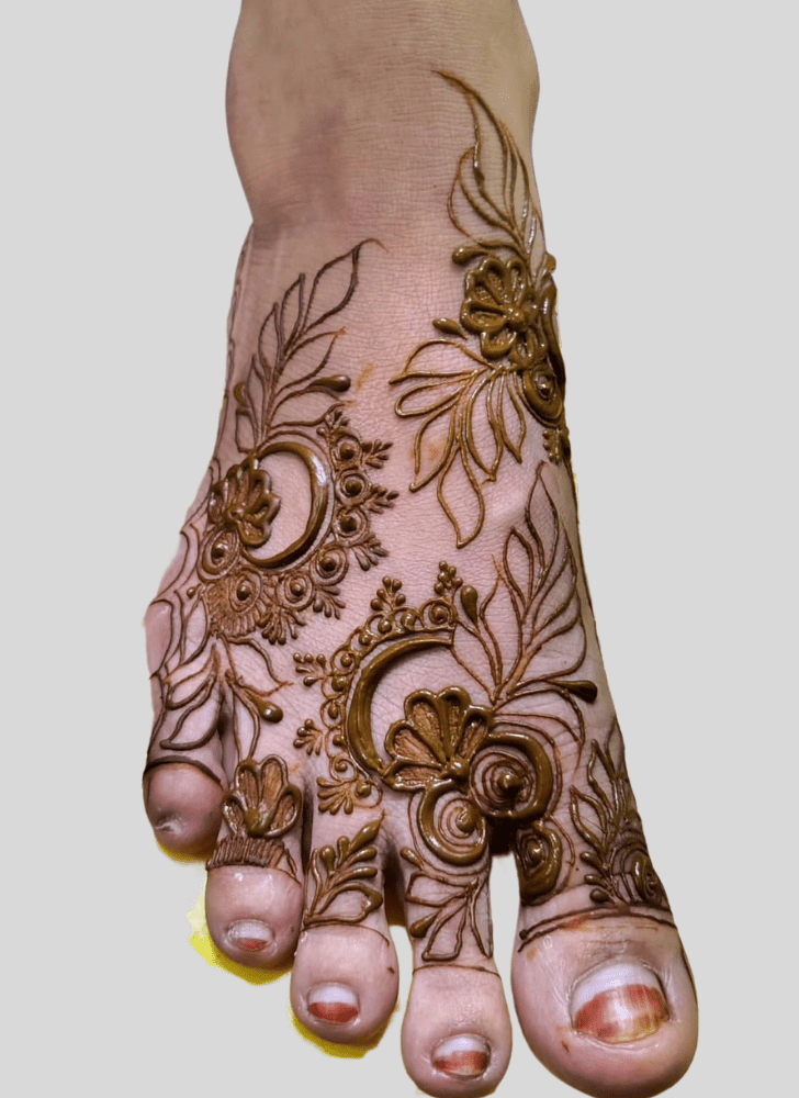 Lotus Leg Henna Design