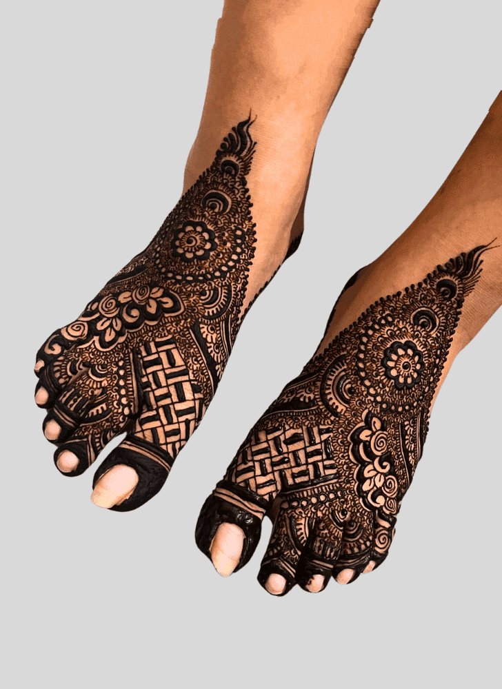 Flame Leg Henna Design