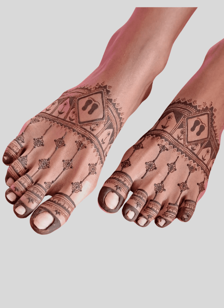 Foot Floral Henna Design