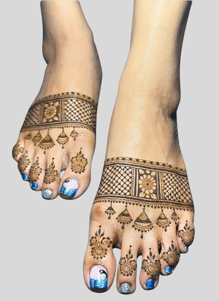 Wedding Leg Mehndi Design