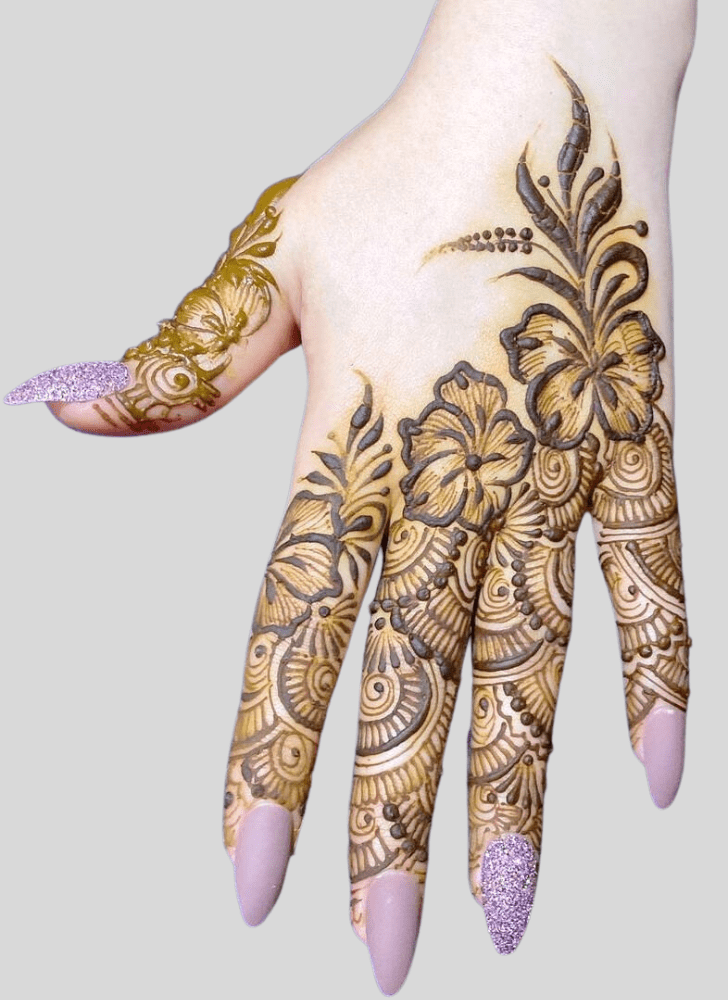 Graceful Leh Henna Design