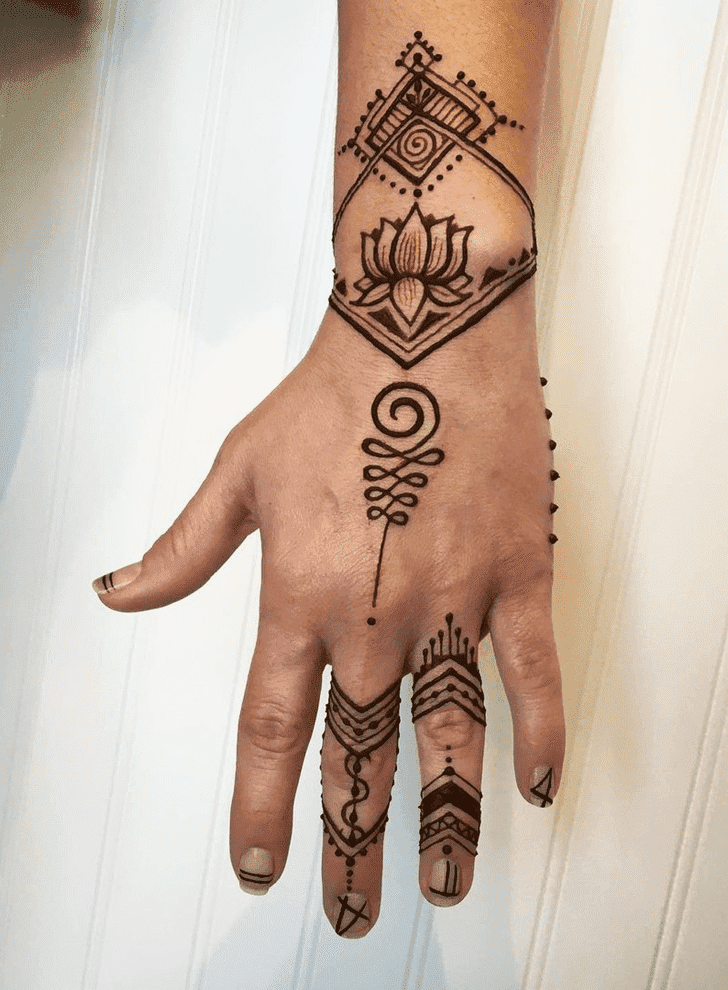 Dazzling Lotus Henna Design