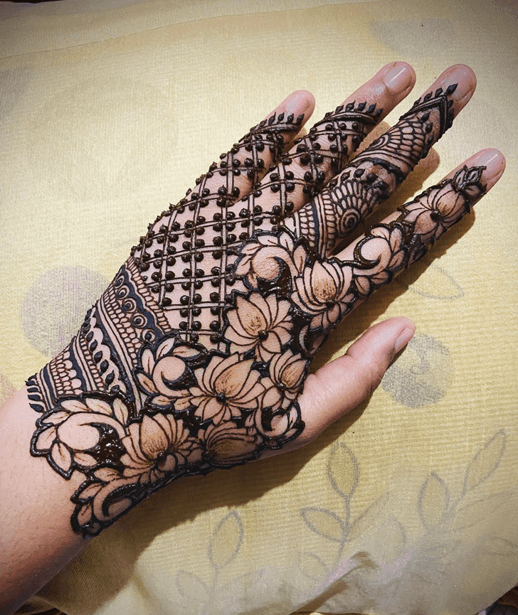 Delicate Lotus Mehndi Design