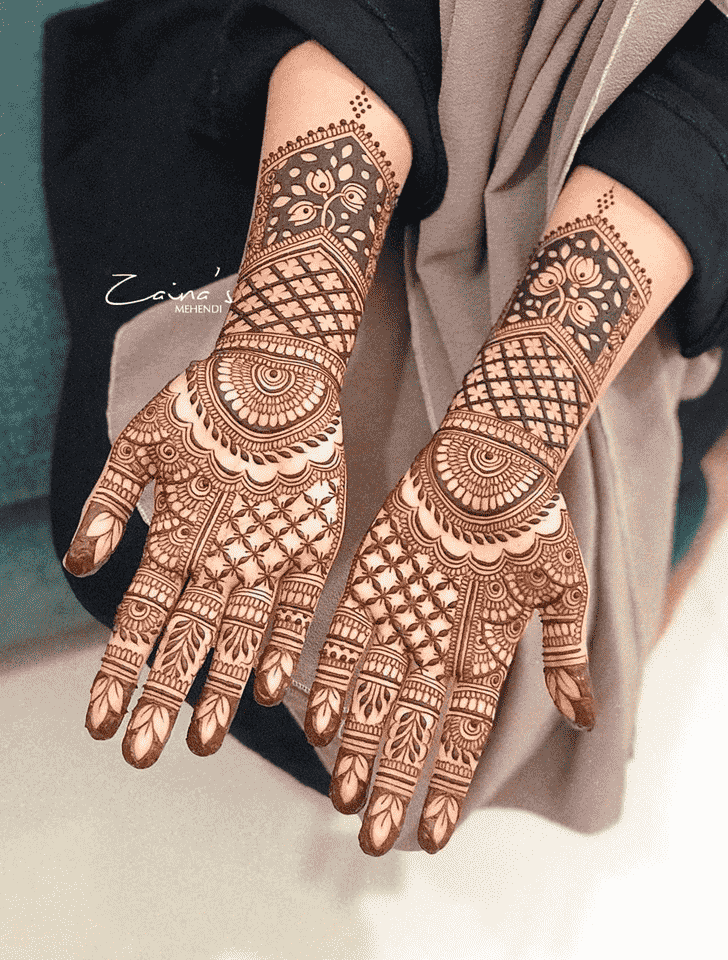 Inviting Meena Sankranti Henna Design