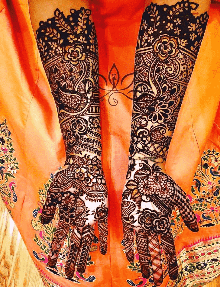 Refined Meena Sankranti Henna Design