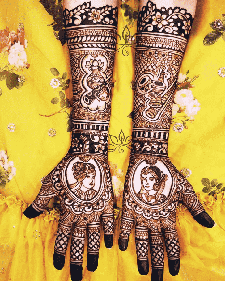 Resplendent Meena Sankranti Henna Design