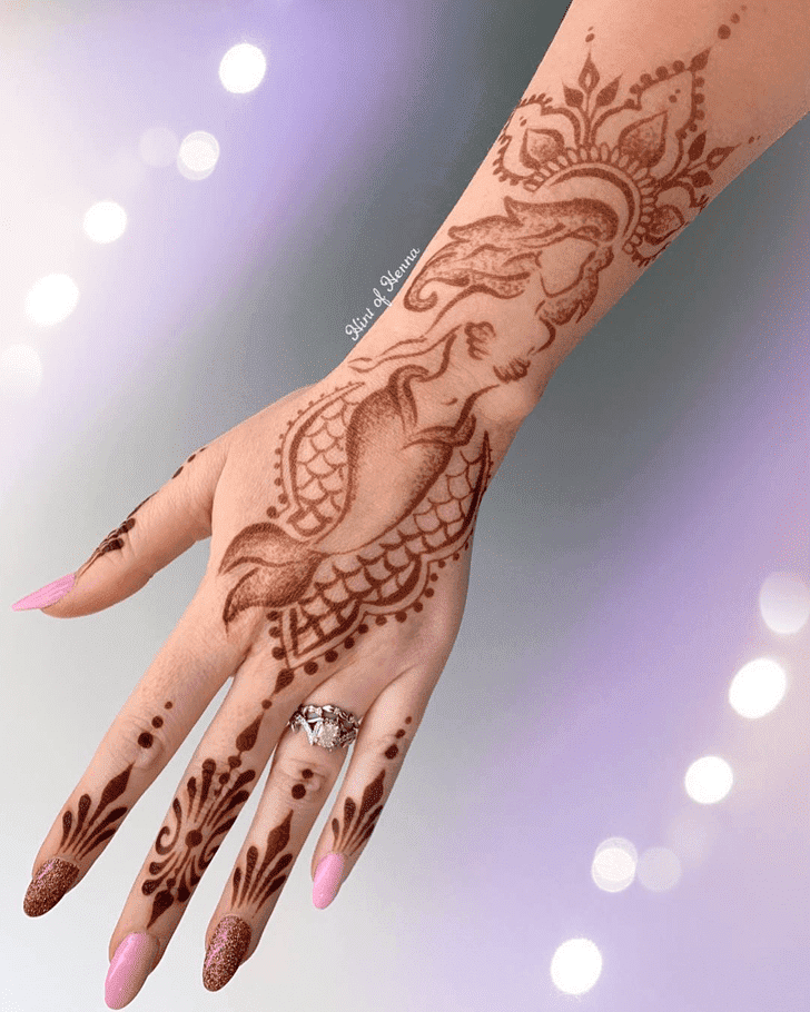 Fine Mermaid Henna Design