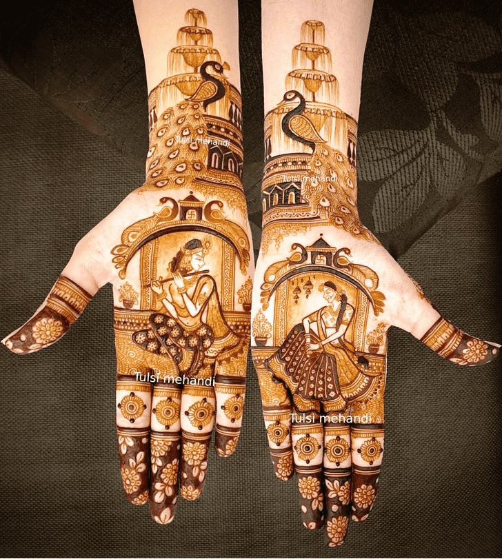 Dazzling Mor Mehndi Design