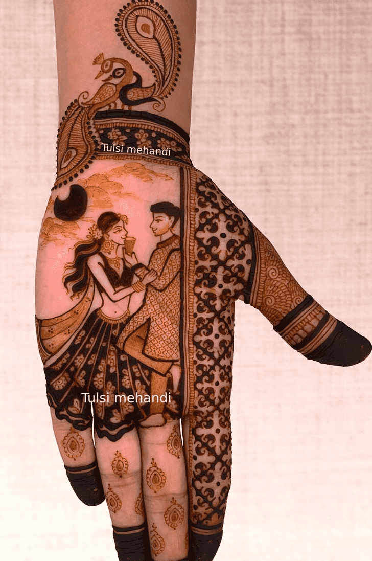 Elegant Mor Mehndi Design