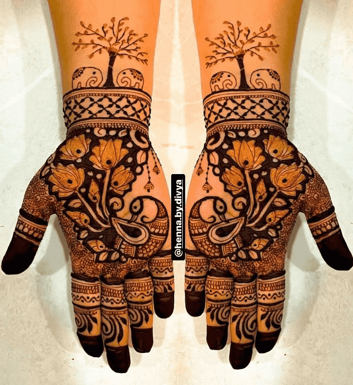 Enthralling Mor Mehndi Design