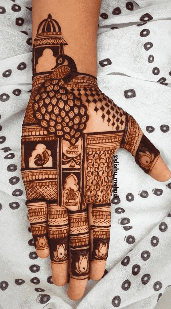 Excellent Mor Mehndi Design