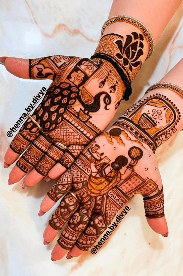 Lovely Mor Mehndi Design