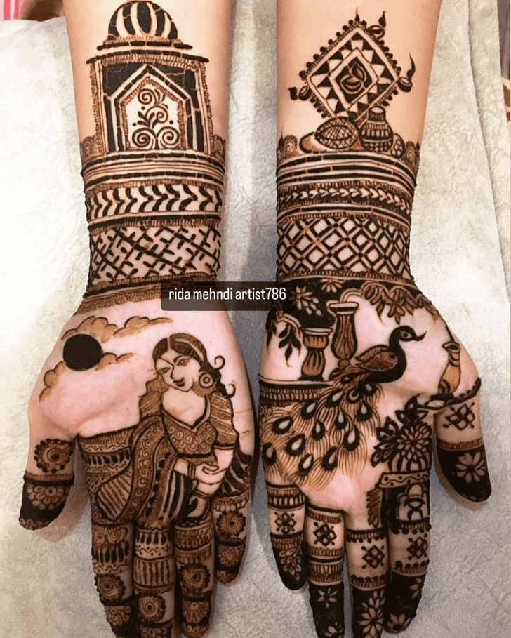 Magnetic Mor Mehndi Design