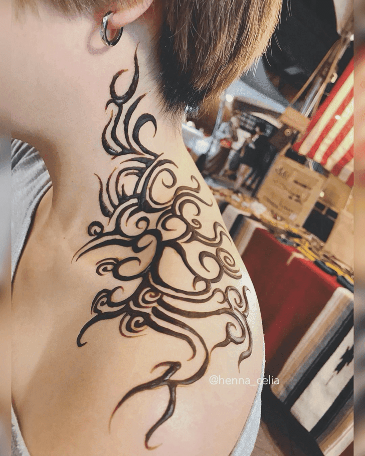 Angelic Neck Henna Design
