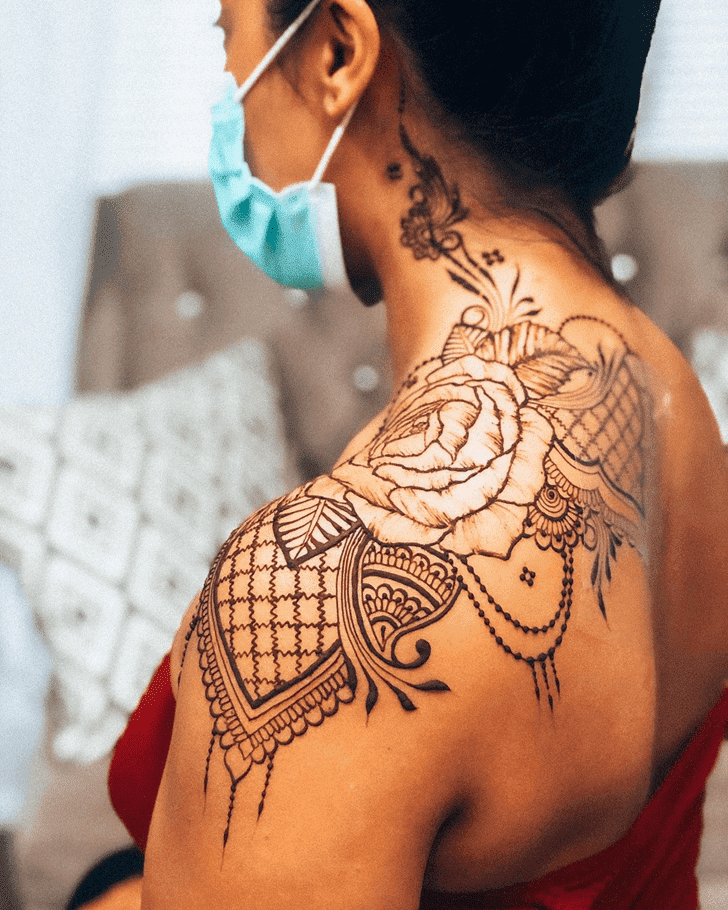 Delicate Neck Henna Design