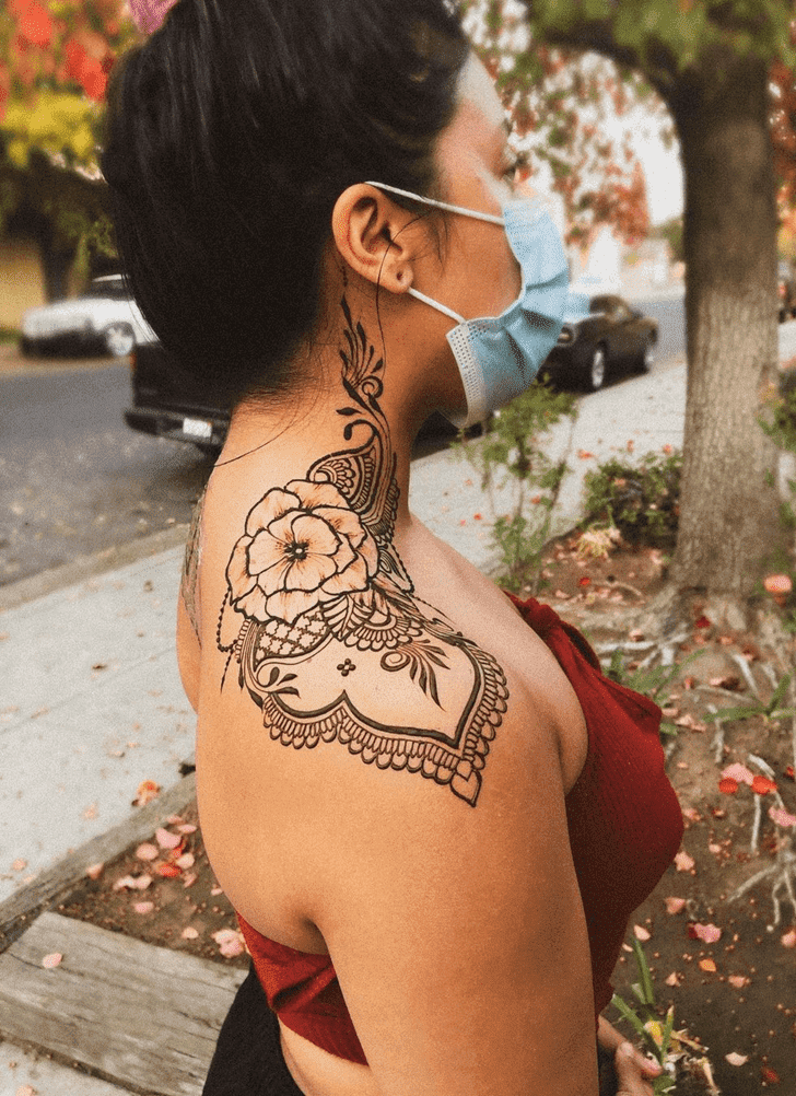 Delightful Neck Henna Design