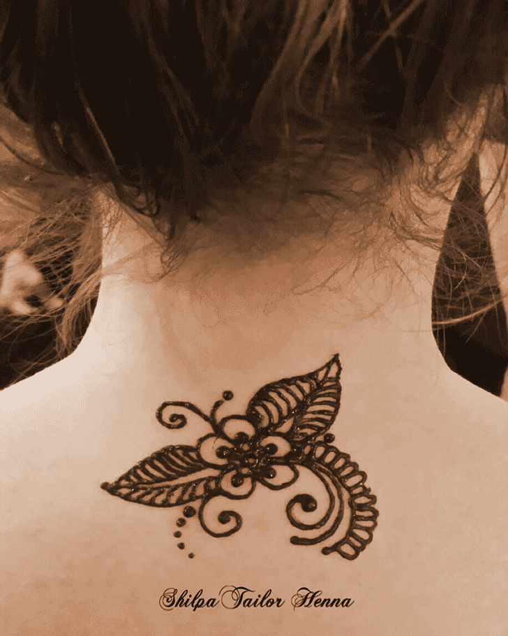 Enticing Neck Henna Design