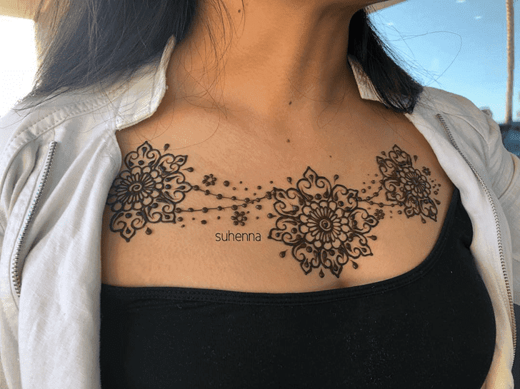 Fascinating Neck Mehndi Design