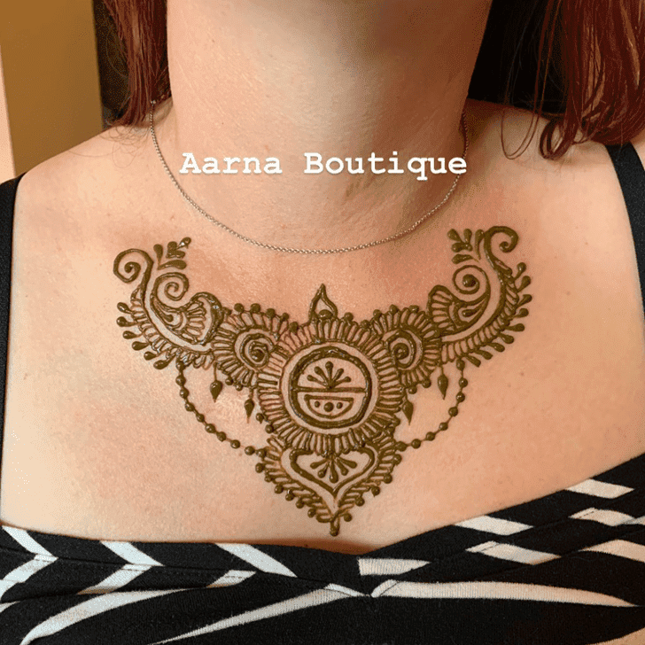 Stunning Neck Henna Design