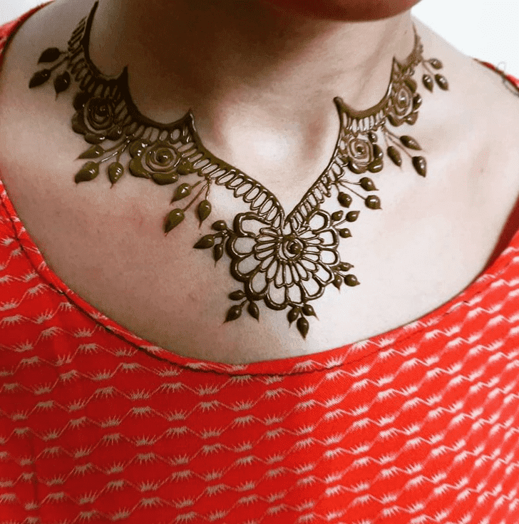 Breath Taking Neck Henna Design