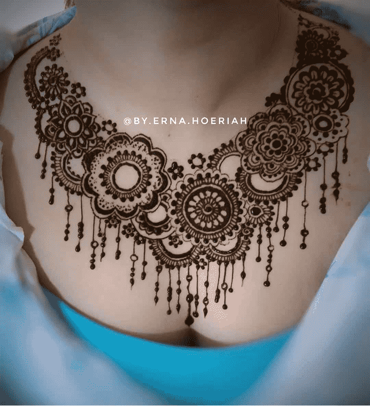 Admirable Necklace Mehndi Design