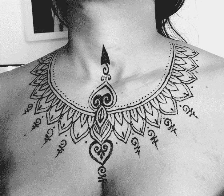 Enthralling Necklace Henna Design