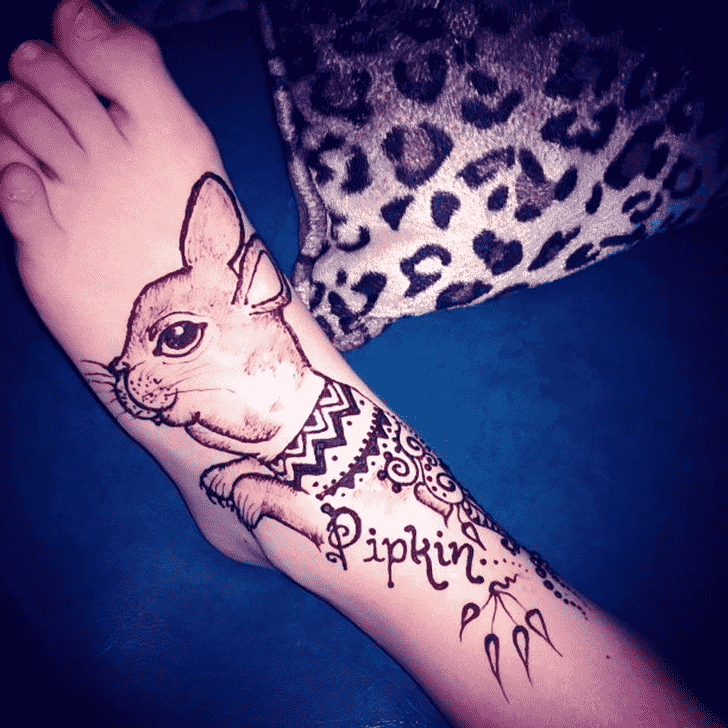 Enthralling Rabbit Henna Design