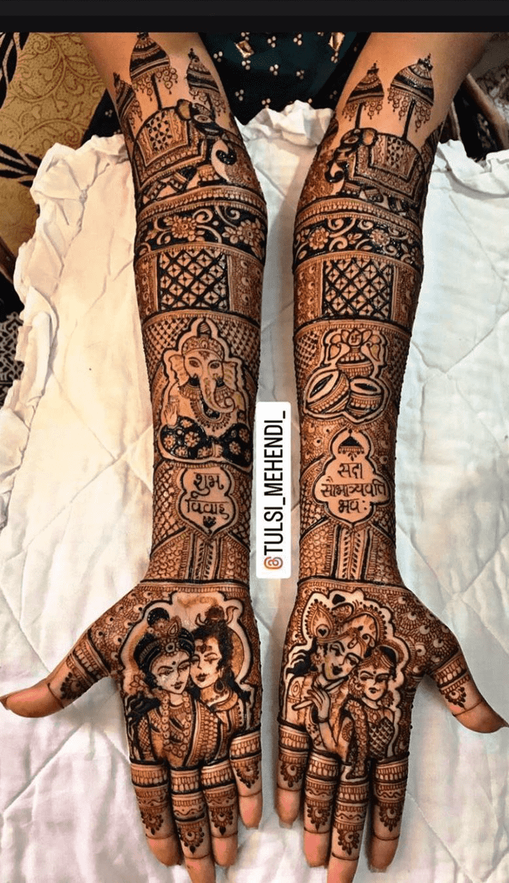 Captivating Radha Krishna Henna Design