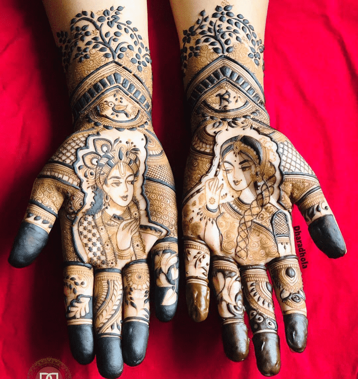 Dazzling Radha Krishna Henna Design