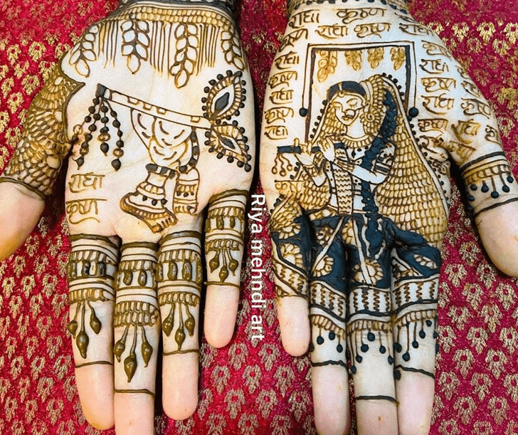 Delicate Radha Krishna Henna Design