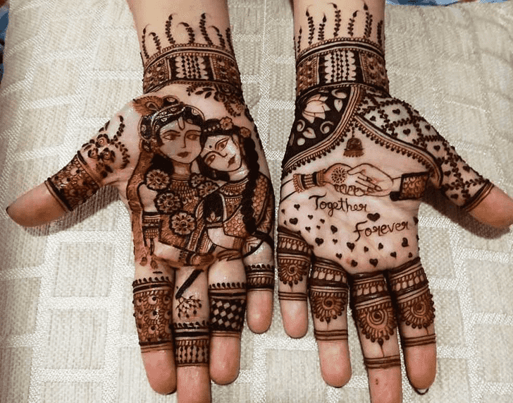 Delightful Radha Krishna Henna Design