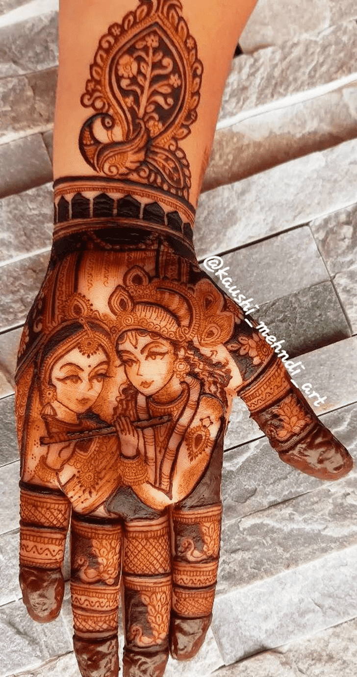 Excellent Radha Krishna Henna Design