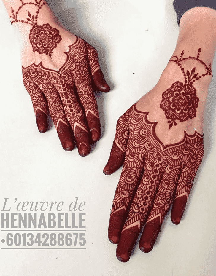 Dazzling Red Henna Design