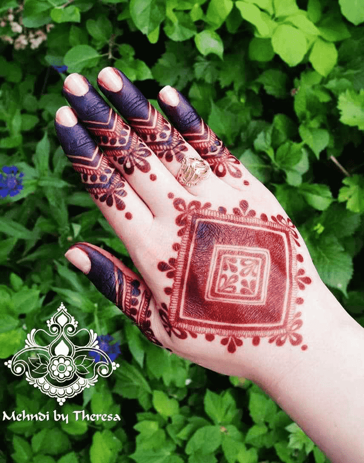 Arm Red Henna Design