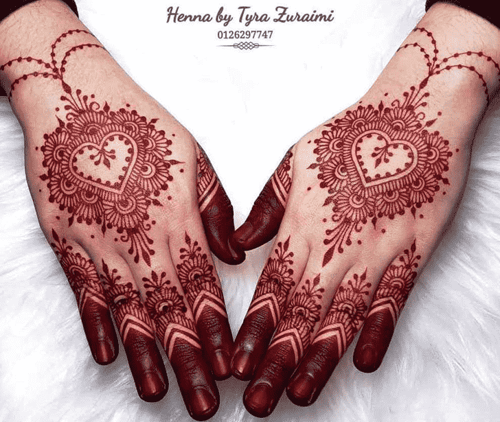 Graceful Red Henna Design